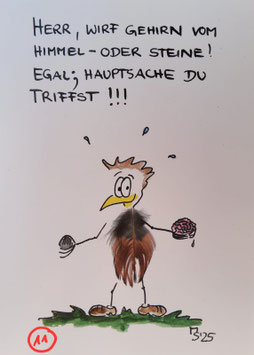 Kunstpostkarte "Herr wirf Gehirn"