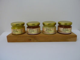 Holzbrettli mit 4x 125g Honig