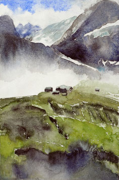 #813 / Pitztal - Taschachhaus vor Nebelwand / The Alps - Pitztal (Taschachhaus)