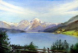 #920 / Reschensee vor dem Ortlermassiv / Lake Reschen against the backdrop of the Ortler Massif
