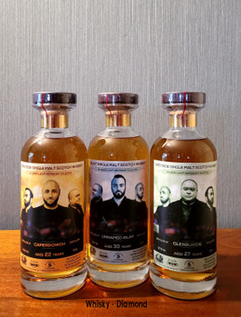 Wu DRAM Clan 3rd Anniversary Set 3x 0,7 Liter Unnamed Islay 30 Jahre 1991/2022 X Glenburgie 27 Jahre 1995/2022 X Caperdonich 22 Jahre 2000/2022