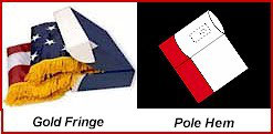 Pole Hem & Gold Fringe for Indoor Flags