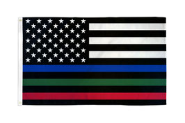 US Police-Fire-Border Patrol Support Flag