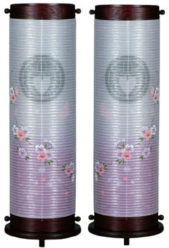 盆提灯 創作提灯 ともしび 枝垂れ桜 絹二重対柄（63272WJ）