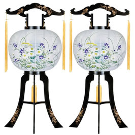 【限定品】盆提灯 行灯 回転灯 大楠 11号 ※2個セット（2515-C）
