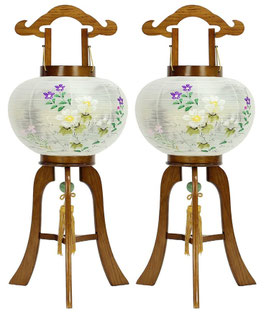 【限定品】盆提灯 行灯 蔦の里 絹二重絵 10号（8442-GT-470P）※2個セット