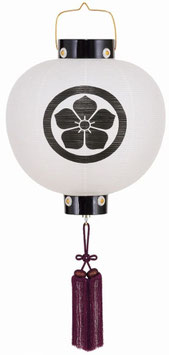 盆提灯 門提灯 丸 ビニロン無地 15号 尺五丸 電気コード式（8324-GJ-015L）
