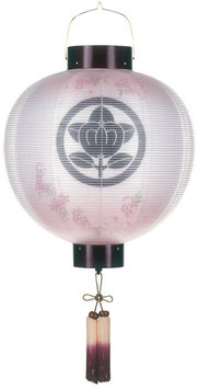盆提灯 門提灯 丸 絹二重 桜 尺三丸 13号 電池式LED（6044-L）
