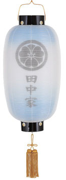盆提灯 門提灯 長 絹二重 青ボカシ 中 電気コード式（8324-GJ-081AL）