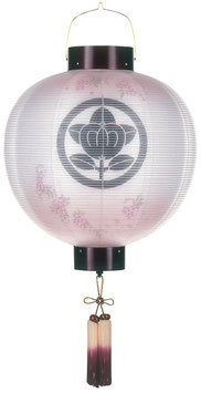 盆提灯 門提灯 丸 絹二重 桜 尺三丸 13号 電池式LED（6044-3）