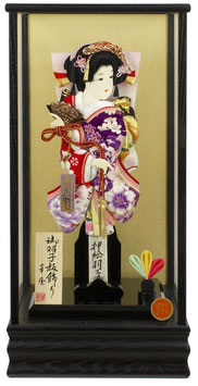 羽子板ケース入 古都 13号C 高さ57cm 四角 黒木目（1174-13-322）