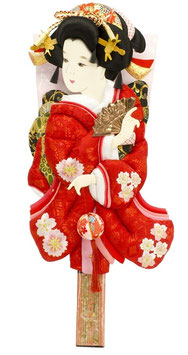 羽子板 刺繍振袖 13号 まり飾り（1011-13-855）