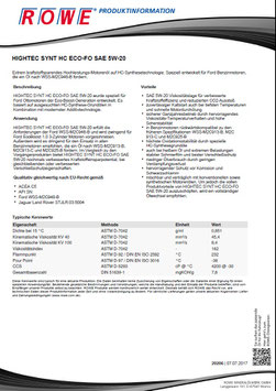 Rowe Hightec Synt HC Eco-FO SAE 5W-20