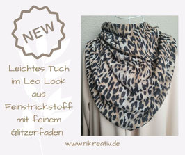 Tuch im Leo Look - leicht glitzernd