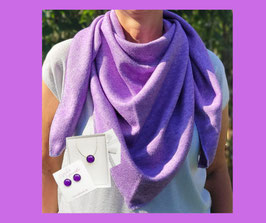 Kuscheltuch in lila mit Carbocon Schmuckset