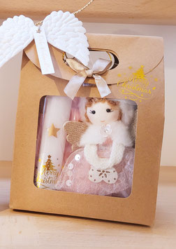 Weihnachtliches Geschenkset rosa mit Deko Puppe