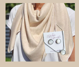 Kuscheltuch in creme mit Carbocon Schmuckset
