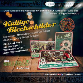 Blechschild Team Bolliger