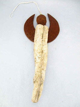 Treibholz Glücksengel mit Keramikelementen, 60