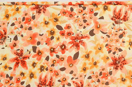 Viskose, Blumen, orange/korall