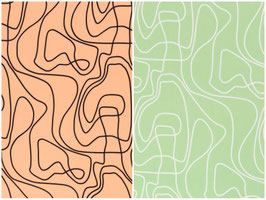 Viskose, Linienmuster Pauline, apricoat/hellgrün