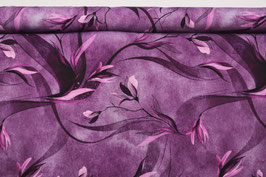Abstrakte Magnolienblüten, lila/rosa, Jersey