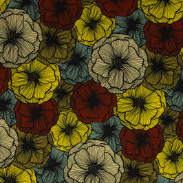 Große Blüten, gedeckte Farben, FT