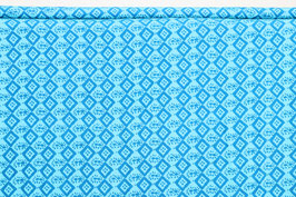 Viskose, afrikanisches Muster, blau/hellblau
