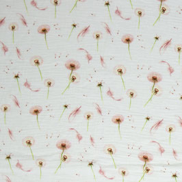 Musselin, double gauze, Pusteblumen