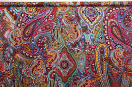 Viskose-Satin, Paisley-Muster, bordeaux