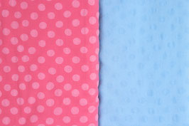 Batist, Ausbrenner Punkte, in pink/rosa und hellblau