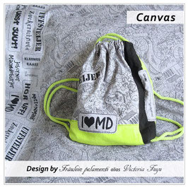 I<3MD Canvas grau meliert