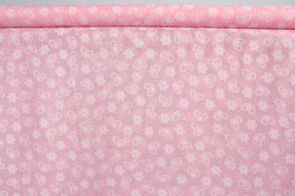 Tücherbatist, Herzchen und Blümchen, rosa