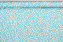 Blüten, grafisch, hellblau/creme, Jersey