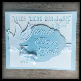 Karte "Alles Liebe zur Taufe" Blau