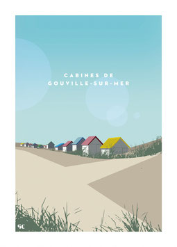 Poster Cabines de Gouville, paysage de nos côtes - Instinct Project