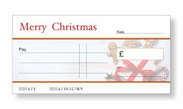 Jumbo Christmas Gift Cheque - Gingerbread Biscuits