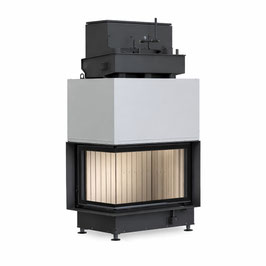Kamin-Kessel Eck 45-67-44 STL S04.2, Anbaurahmen 50 mm