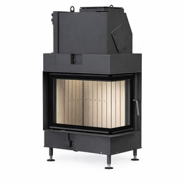Kamin-Kessel Eck 42/57/30 rechts, Drehtür, Blendrahmen