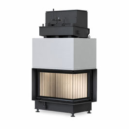 Kamin-Kessel Eck 45-67-44 STR S04.2, Anbaurahmen 50 mm