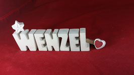 Beton, Steinguss Buchstaben 3D Deko Namen WENZEL als Geschenk verpackt!