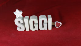 Beton, Steinguss Buchstaben 3D Deko Namen SIGGI als Geschenk verpackt!