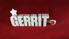 Beton, Steinguss Buchstaben 3D Deko Namen GERRIT als Geschenk verpackt!