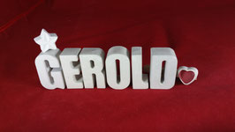 Beton, Steinguss Buchstaben 3D Deko Namen GEROLD als Geschenk verpackt!