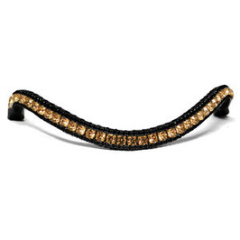 Stirnriemen Rhinestone All Crystal - Subtile - Black & Gold