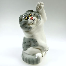 Russische Porzellanfigur "Schottische Faltohrkatze" von Nikolai Abramovich, Artikel Katze2