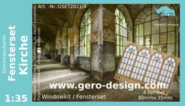 GERO Lasercut "Fensterset Kirche " 1:35 - 4 Fenster