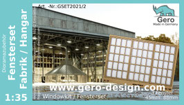 GERO Lasercut "Fensterset Fabrik / Hangar " 1:35 - 3 Fenster
