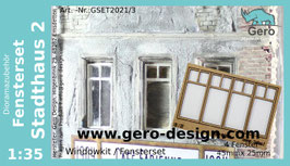 GERO Lasercut "Fensterset Stadthaus 2" 1:35 - 4 Fenster