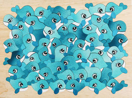 Grand puzzle baleines bleues